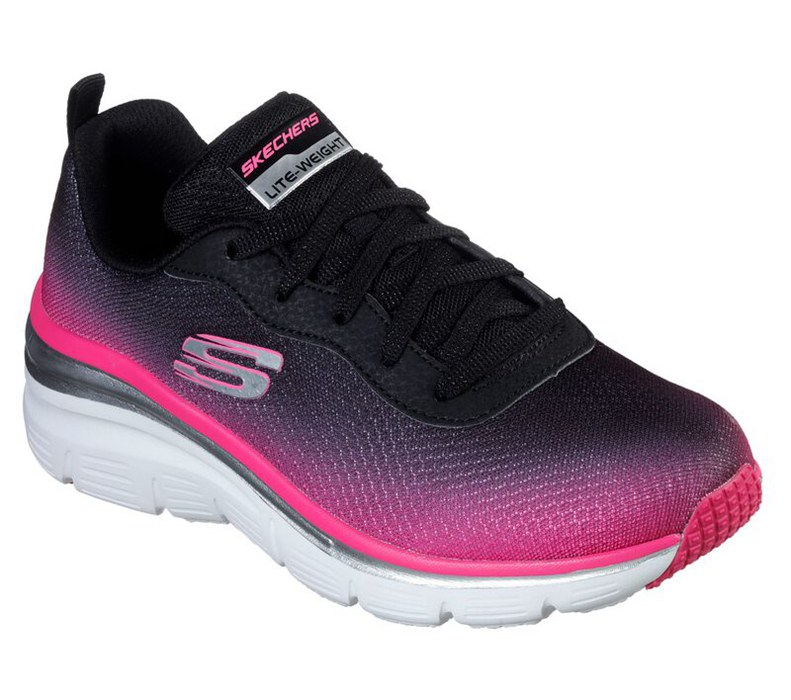 Skechers Fashion Fit - Build Up - Womens Sneakers Black/Pink [AU-PB8836]